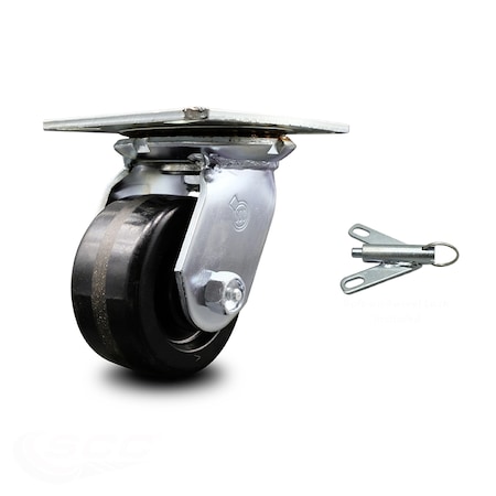 Service Caster 4 Inch Heavy Duty Phenolic Caster with Ball Bearing and Swivel Lock SCC SCC-35S420-PHB-BSL